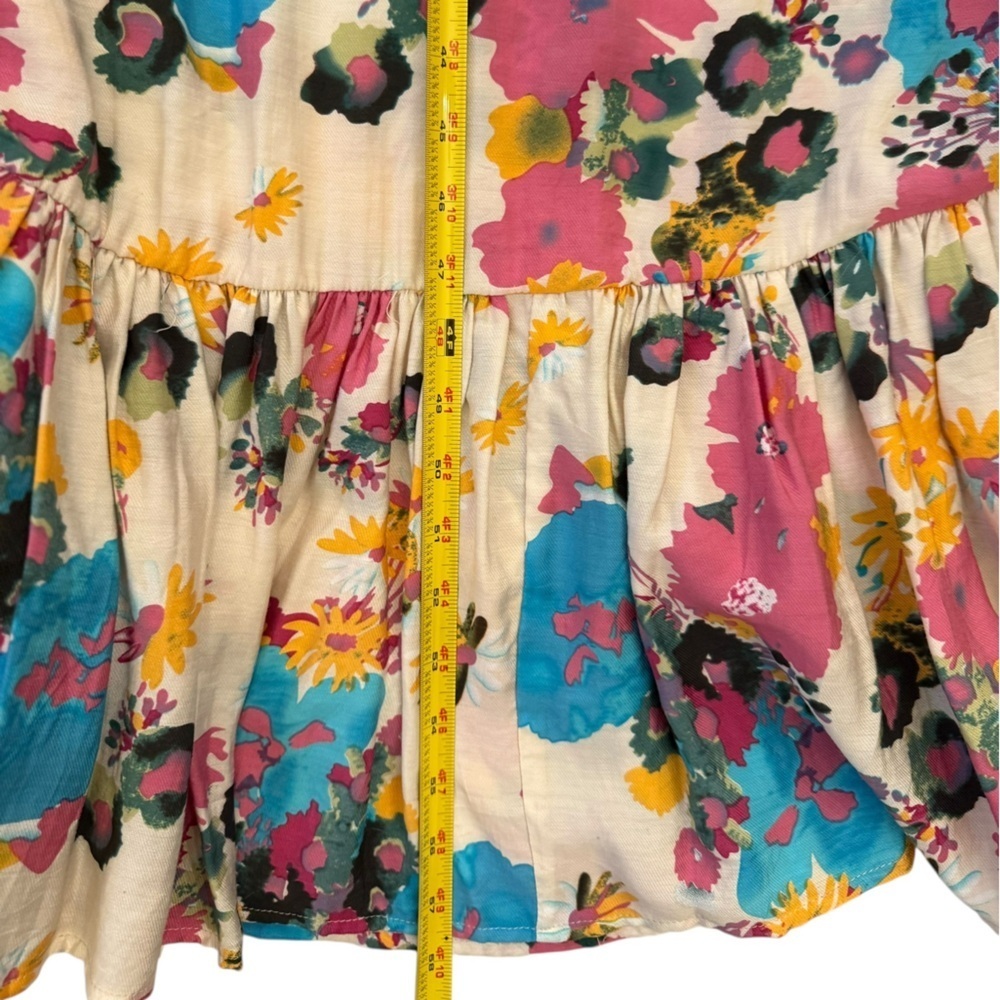 Meghan LA Floral Summer Maxi Dress Strappy Backless Lace Trim Boho Size Small - Picture 10 of 10